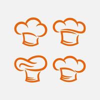 conjunto do chefe de cozinha chapéu logotipo vetor. criativo restaurante ícone, símbolo, ilustração Projeto modelo vetor
