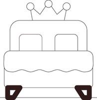 design de ícone criativo de cama de casal vetor