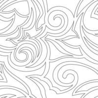 textura de vetor de cor preta isolada em espirais de fundo branco e formas abstratas quebradas. padrão floral para tecidos ou embalagens. ornamento em estilo linear.