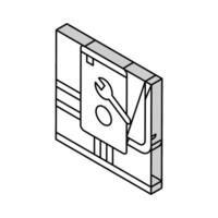 água aquecedor caldeira instalando isométrico ícone vetor ilustração