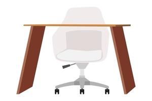 mesa linda e fofa para freelancer e escritório em casa com cadeira de mesa isolada vetor