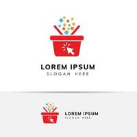 ícone de vetor de design de logotipo de loja online. design do logotipo do carrinho de compras