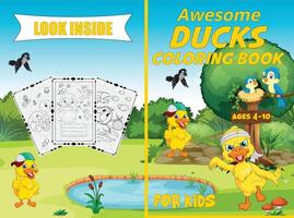 patos coloração livro para crianças vetor