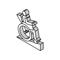 Desativado dentro cadeira de rodas equitação isométrico ícone vetor ilustração