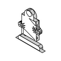 sepultura zumbi monstro isométrico ícone vetor ilustração