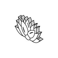 lótus flor ioga relaxar isométrico ícone vetor ilustração