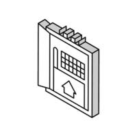 inteligente energia monitor casa isométrico ícone vetor ilustração