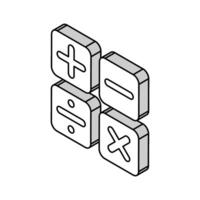 matemática Ciência Educação isométrico ícone vetor ilustração