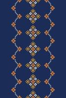 tradicional étnico motivos ikat geométrico tecido padronizar Cruz ponto.ikat bordado étnico oriental pixel marinha azul fundo. resumo,vetor,ilustração. textura, lenço, decoração, papel de parede. vetor