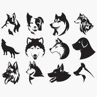 coleção do cachorro logotipos vetor
