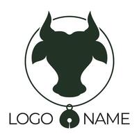 ícone de vetor de modelo de logotipo de vaca