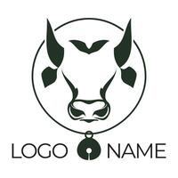 ícone de vetor de modelo de logotipo de vaca