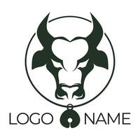 ícone de vetor de modelo de logotipo de vaca