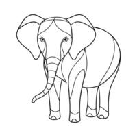 indiano elefante linha arte vetor ilustração