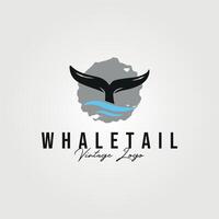 baleia rabo logotipo vintage vetor ilustração Projeto