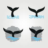 baleia rabo logotipo ícone vetor ilustração conjunto placa e símbolo