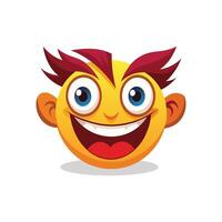 sorrindo face com grande olhos emoji plano vetor ilustração em branco fundo