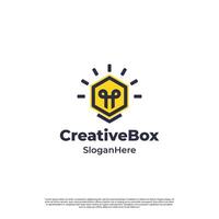 criativo caixa logotipo Projeto em isolado fundo vetor
