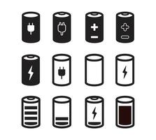 bateria ícone vetor ilustração. bateria cobrando placa e símbolo. bateria carregar nível