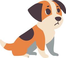 beagle cachorro plano estilo isolado em fundo vetor