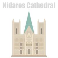 plano vetor ilustração, nidaros catedral. Noruega país símbolo.