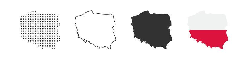 Polônia mapa ícone. Polônia fronteira. país bandeira placa. Europa geografia. vetor ilustração.