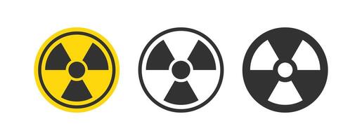 radiação placa. nuclear perigo ícone. radioativo aviso. tóxico perigo. vetor ilustração.