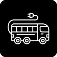 ícone de vetor de ônibus elétrico