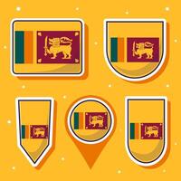 sri lanka nacional bandeira desenho animado vetor ilustração agrupar pacotes
