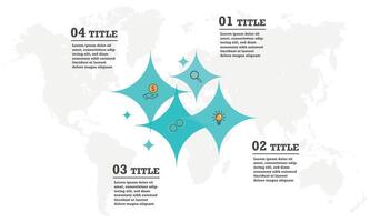 Estrela ícone diagrama infográficos para quatro Estrela Projeto vetor e marketing pode estar usava para fluxo de trabalho disposição, anual relatório, rede Projeto. o negócio conceito com passos ou processos