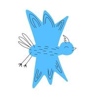 desenho animado engraçado, pássaro bonito, ilustração vetorial, desenhado à mão vetor