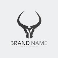 touro chifre vaca e búfalo logotipo e símbolo modelo ícones aplicativo vetor