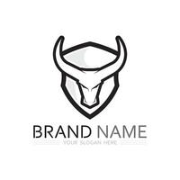 touro e vaca logotipo Projeto ícone vetor chifre animais