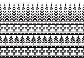 tribal tradicional tecido batik étnico. ikat floral desatado padronizar folhas geométrico recorrente Projeto para papel de parede, invólucro, moda, tapete, roupas. Preto e branco vetor