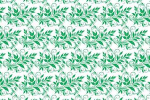 mão desenhar floral flor desatado padronizar do verde floral folhas Primavera quadrado estilo vetor Projeto em uma branco fundo, cortina, tapete, papel de parede, roupas, invólucro