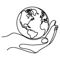 eco terra planeta ícone rabisco Preto círculo do globo mundo meio Ambiente dia mão desenhar esboço logotipo conceito vetor ilustração