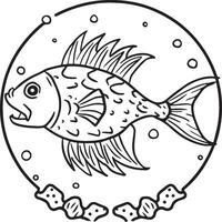 peixe coloração Páginas para coloração livro. peixe esboço Páginas. peixe esboço vetor