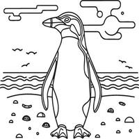 pinguins coloração Páginas. pinguins esboço vetor