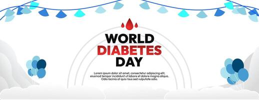 mundo diabetes dia bandeira para consciência e preocupação. geométrico bandeira para internacional diabetes dia. vetor
