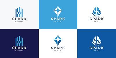 conjunto do corporativo ou agência o negócio finança logotipo combinar com faísca vetor coleção inspiração.