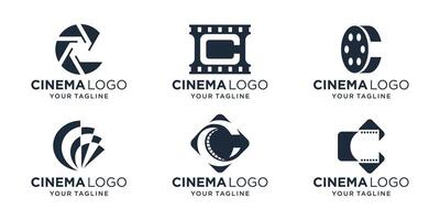 conjunto do cinema filme tiras combinar com carta c logotipo Projeto. abstrato carta marca logotipo conceito vetor modelo.