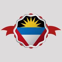 criativo Antígua e barbuda bandeira adesivo emblema vetor