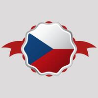 criativo tcheco república bandeira adesivo emblema vetor
