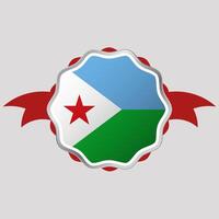 criativo djibouti bandeira adesivo emblema vetor