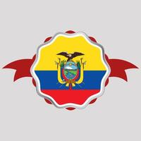criativo Equador bandeira adesivo emblema vetor