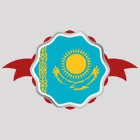 criativo Cazaquistão bandeira adesivo emblema vetor