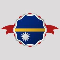 criativo nauru bandeira adesivo emblema vetor