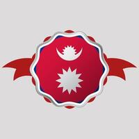 criativo Nepal bandeira adesivo emblema vetor