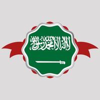 criativo saudita arábia bandeira adesivo emblema vetor