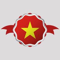 criativo Vietnã bandeira adesivo emblema vetor